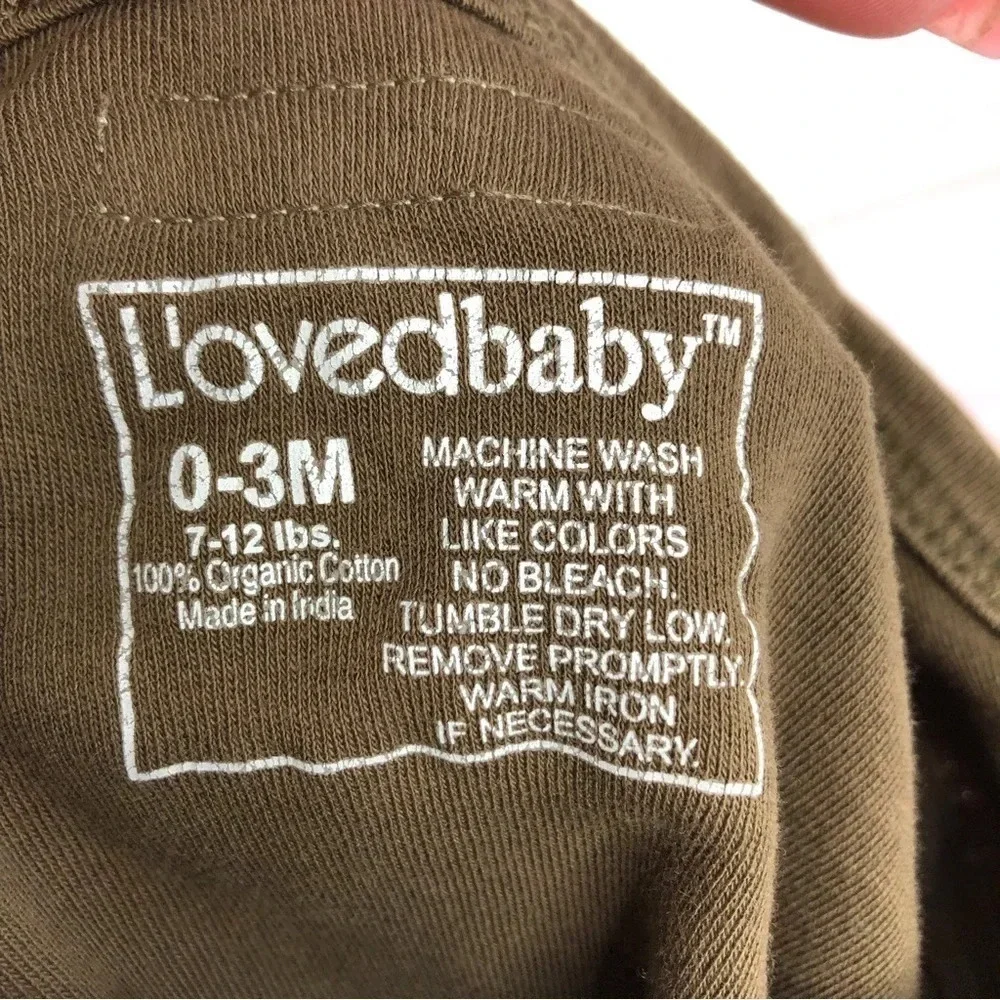 L'ovedBaby sleeping‎ gown brown snap front gender neutral size 0-3 months